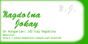 magdolna jokay business card